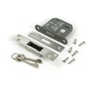 Satin Chrome 3" 5 Lever BS Dead Lock KA - Deadlocks & Deadbolts - From The Anvil - Yester Home
