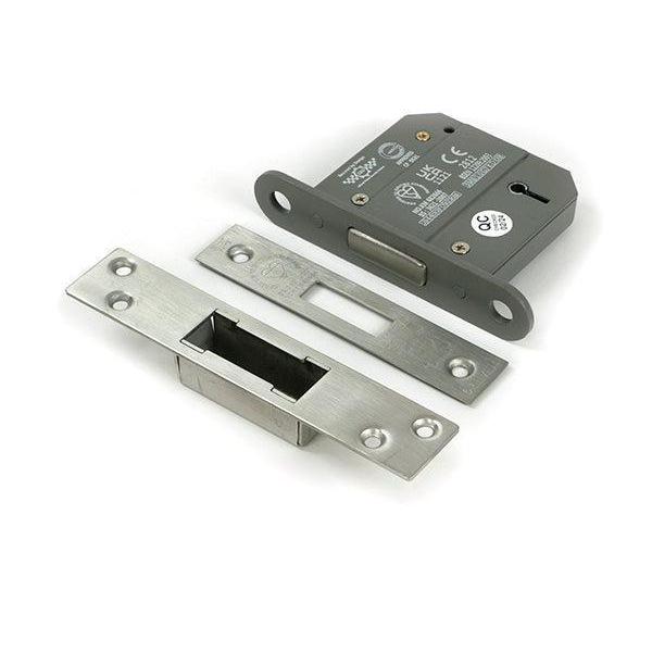 Satin Chrome 3" 5 Lever BS Dead Lock KA - Deadlocks & Deadbolts - From The Anvil - Yester Home