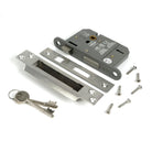 Satin Chrome 3" 5 Lever BS Sash Lock KA - Sash Locks - From The Anvil - Yester Home