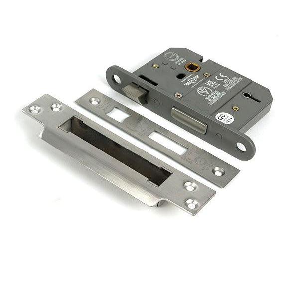 Satin Chrome 3" 5 Lever BS Sash Lock - Sash Locks - From The Anvil - Yester Home