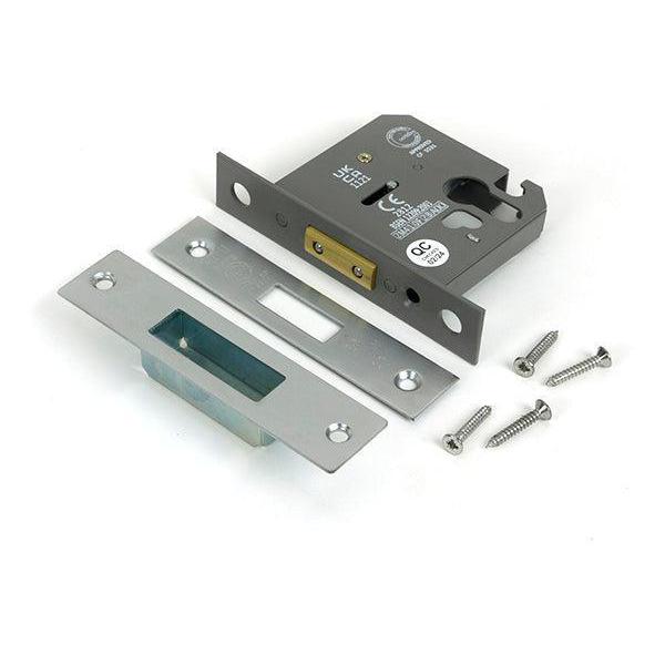 Satin Chrome 3" Euro Profile Dead Lock - Deadlocks & Deadbolts - From The Anvil - Yester Home