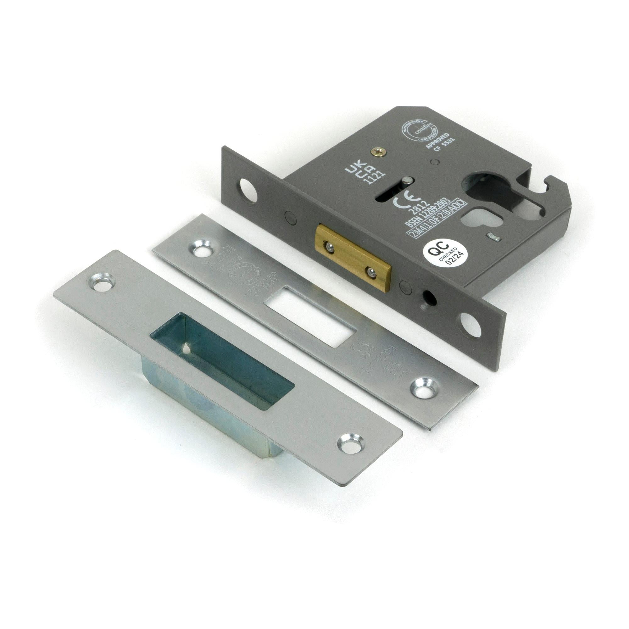 Satin Chrome 3" Euro Profile Dead Lock - Deadlocks & Deadbolts - From The Anvil - Yester Home