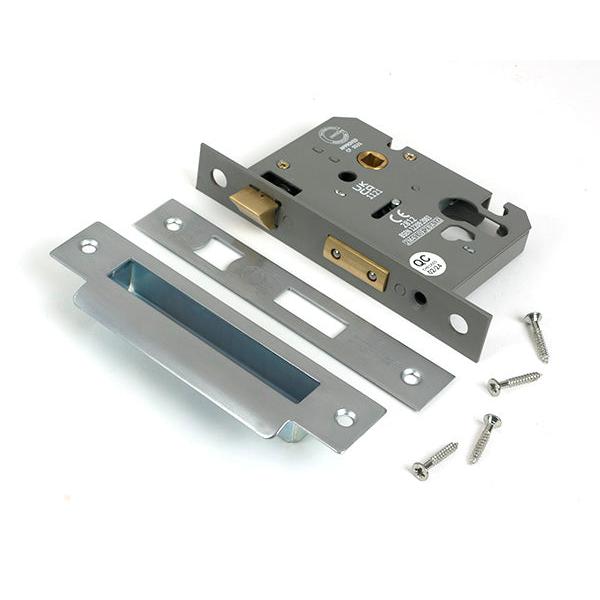 Satin Chrome 3" Euro Profile Sash Lock - Euro Locks - From The Anvil - Yester Home