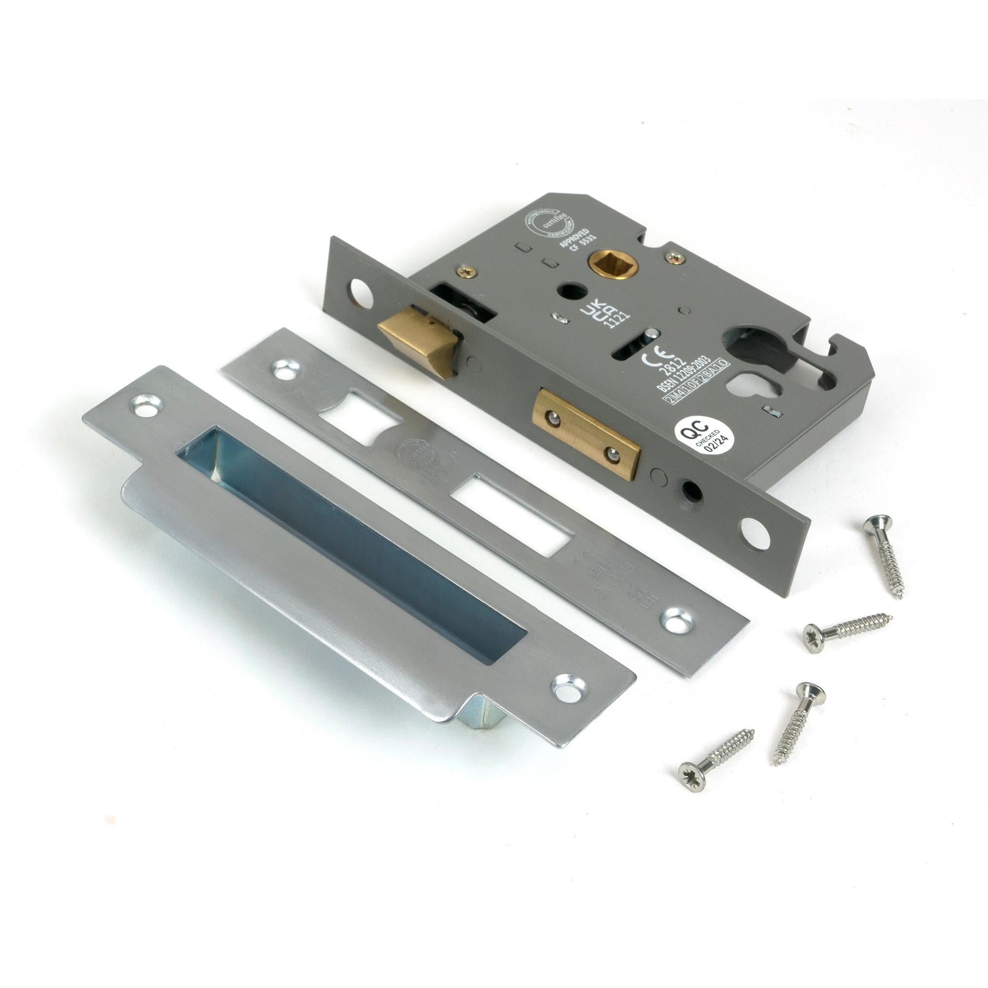 Satin Chrome 3" Euro Profile Sash Lock - Euro Locks - From The Anvil - Yester Home