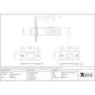 Satin Chrome 3" Heavy Duty Tubular Deadbolt - Deadlocks & Deadbolts - From The Anvil - Yester Home