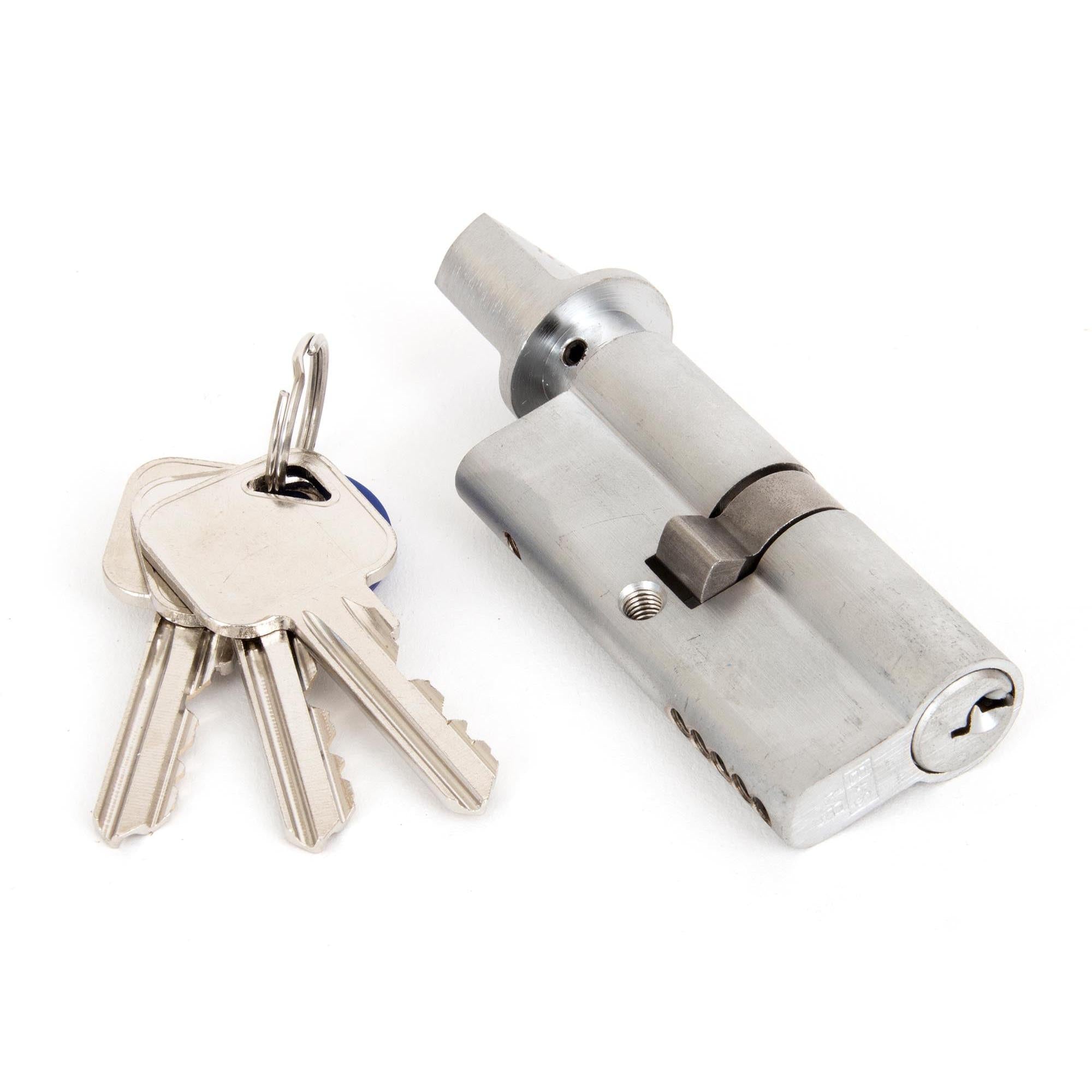 Satin Chrome 35/35 5pin Euro Cylinder/Thumbturn KA | From The Anvil - Euro Cylinders - From The Anvil - Yester Home