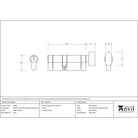 Satin Chrome 35/45T 5pin Euro Cylinder/Thumbturn | From The Anvil - Euro Cylinders - From The Anvil - Yester Home