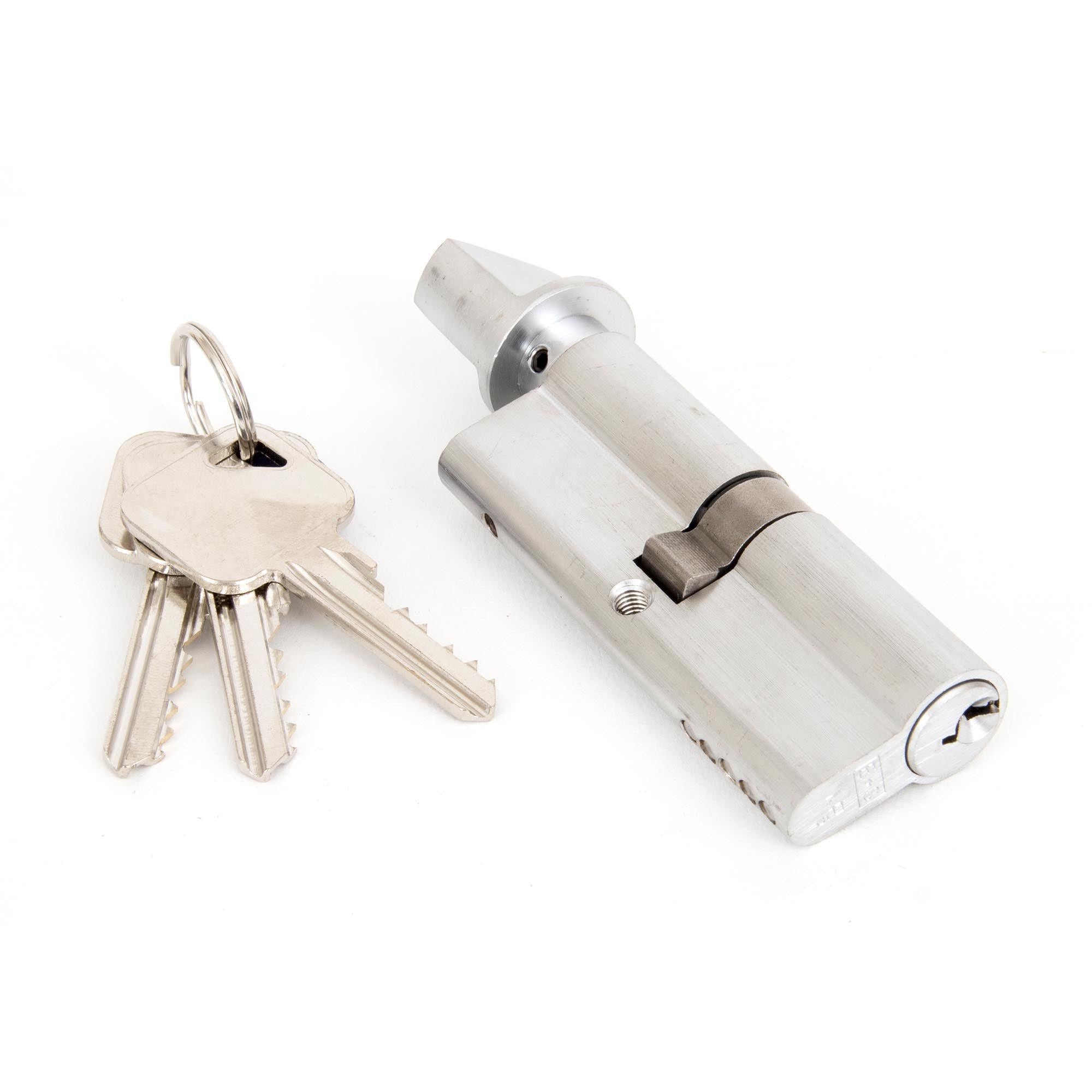 Satin Chrome 40/40 5pin Euro Cylinder/Thumbturn KA | From The Anvil - Euro Cylinders - From The Anvil - Yester Home