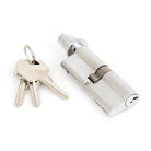 Satin Chrome 40/40 5pin Euro Cylinder/Thumbturn KA | From The Anvil-Euro Cylinders-Yester Home