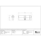 Satin Chrome 45/45 5pin Euro Cylinder KA | From The Anvil - Euro Cylinders - From The Anvil - Yester Home