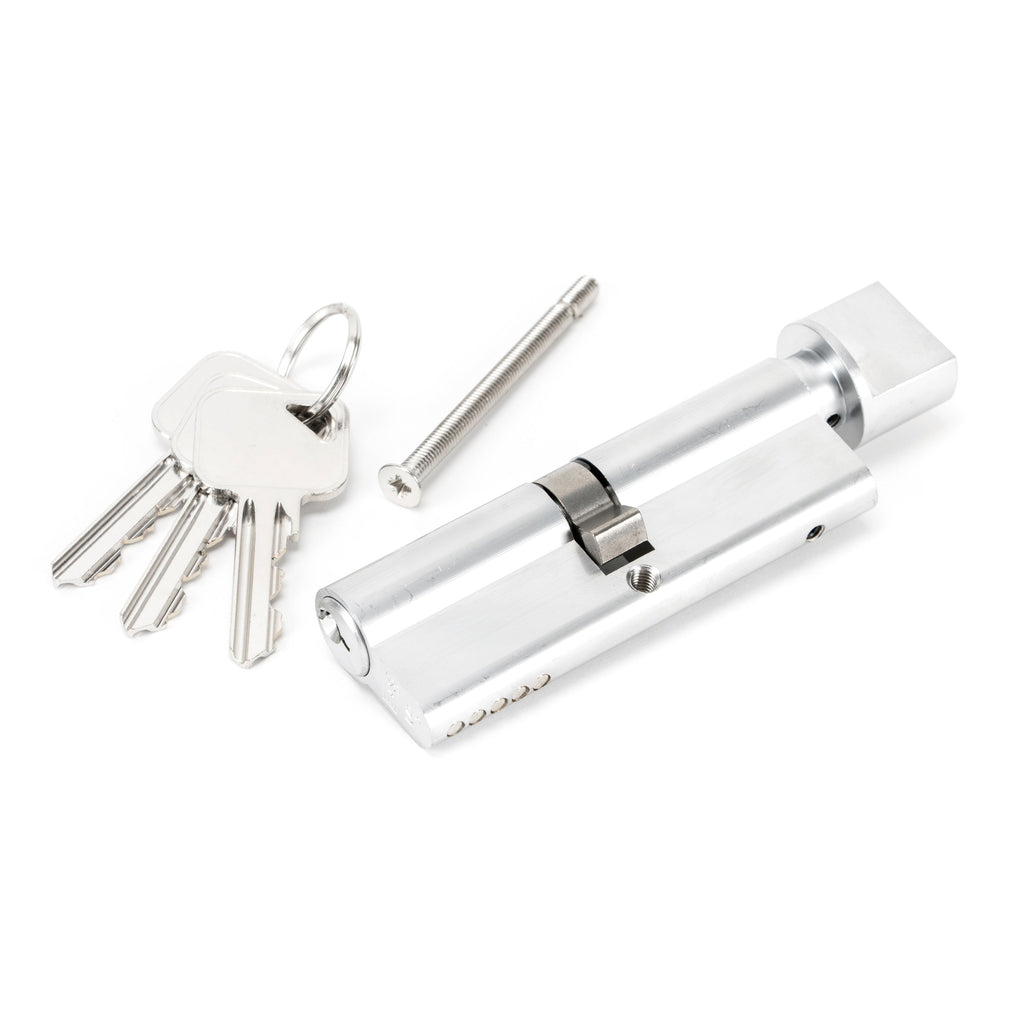 Satin Chrome 45/45 5pin Euro Cylinder/Thumbturn | From The Anvil-Euro Cylinders-Yester Home