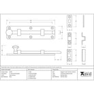 Satin Chrome 6" Universal Bolt | From The Anvil-Bolts-Yester Home