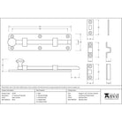 Satin Chrome 6" Universal Bolt | From The Anvil - Bolts - From The Anvil - Yester Home