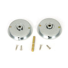 Satin Chrome 60mm Art Deco Round Pull - Privacy Set | From The Anvil - Cabinet Pulls - From The Anvil - Yester Home