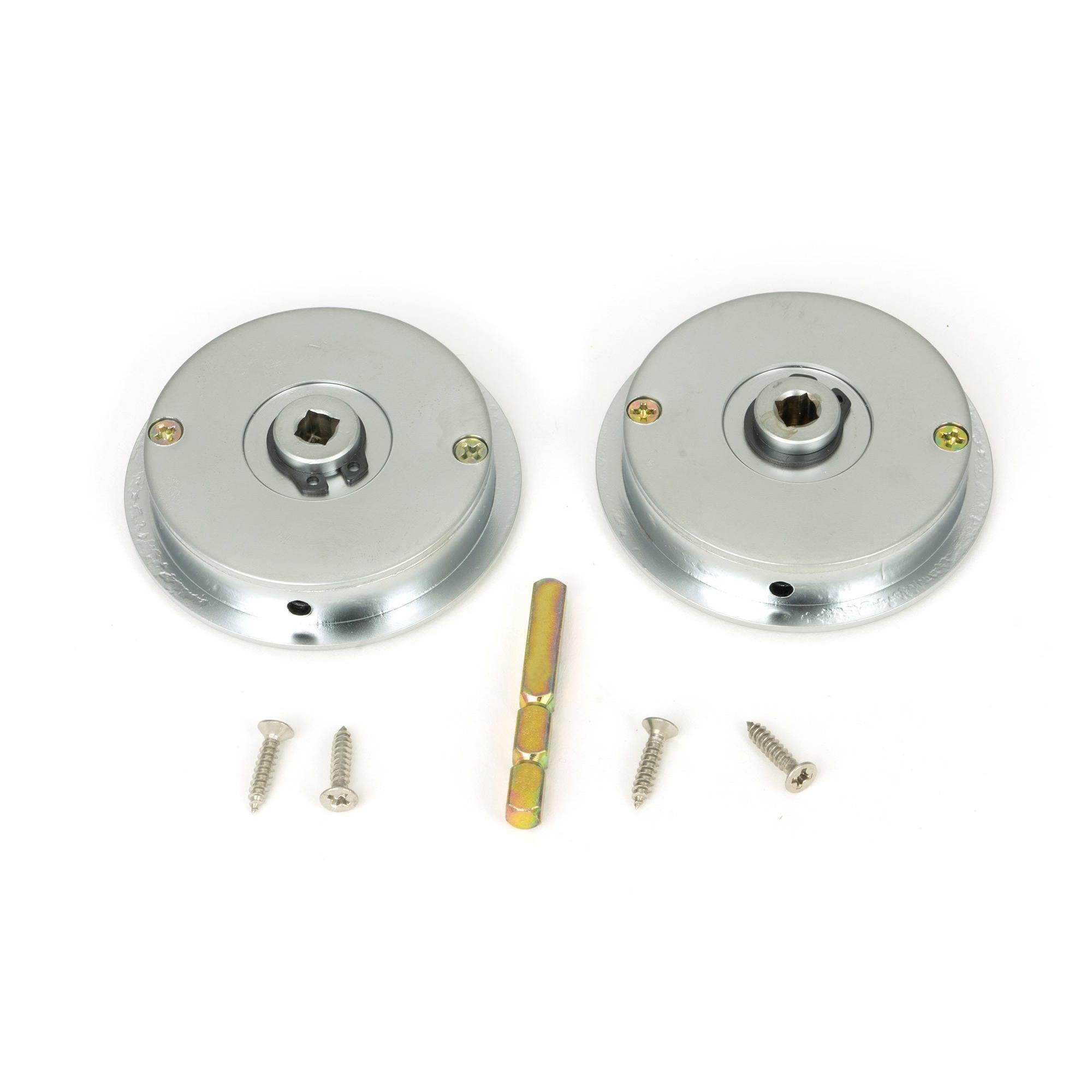 Satin Chrome 60mm Art Deco Round Pull - Privacy Set | From The Anvil - Cabinet Pulls - From The Anvil - Yester Home