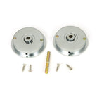 Satin Chrome 60mm Art Deco Round Pull - Privacy Set | From The Anvil-Cabinet Pulls-Yester Home