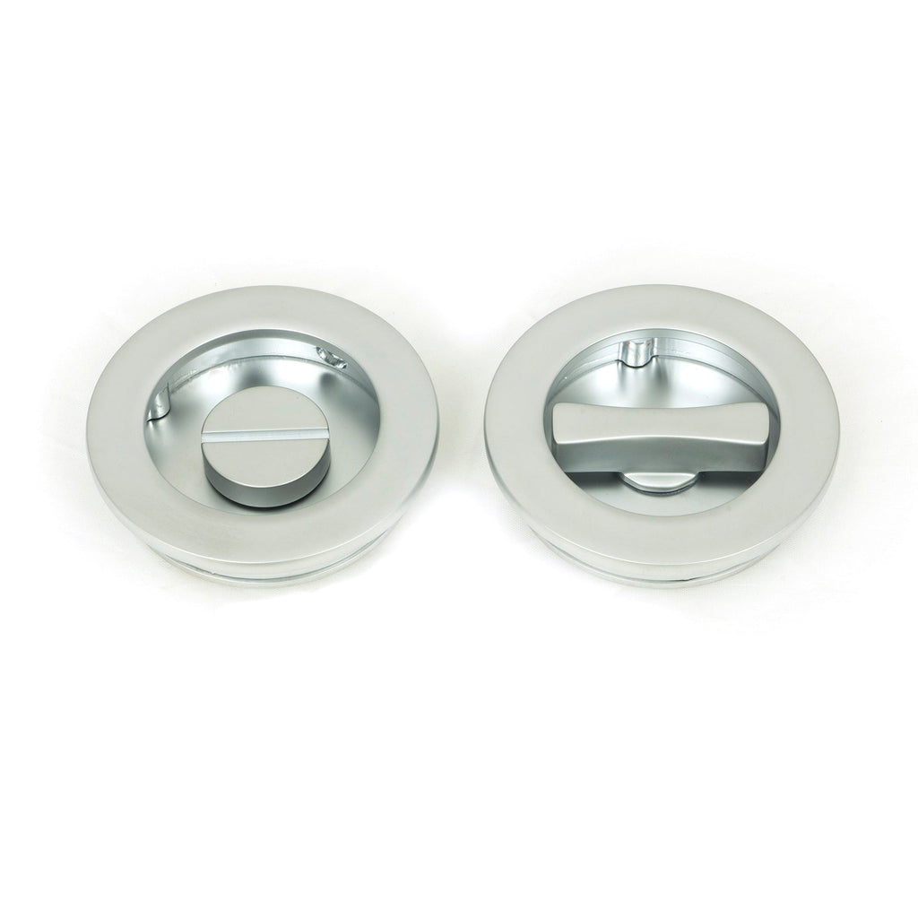 Satin Chrome 60mm Plain Round Pull - Privacy Set | From The Anvil