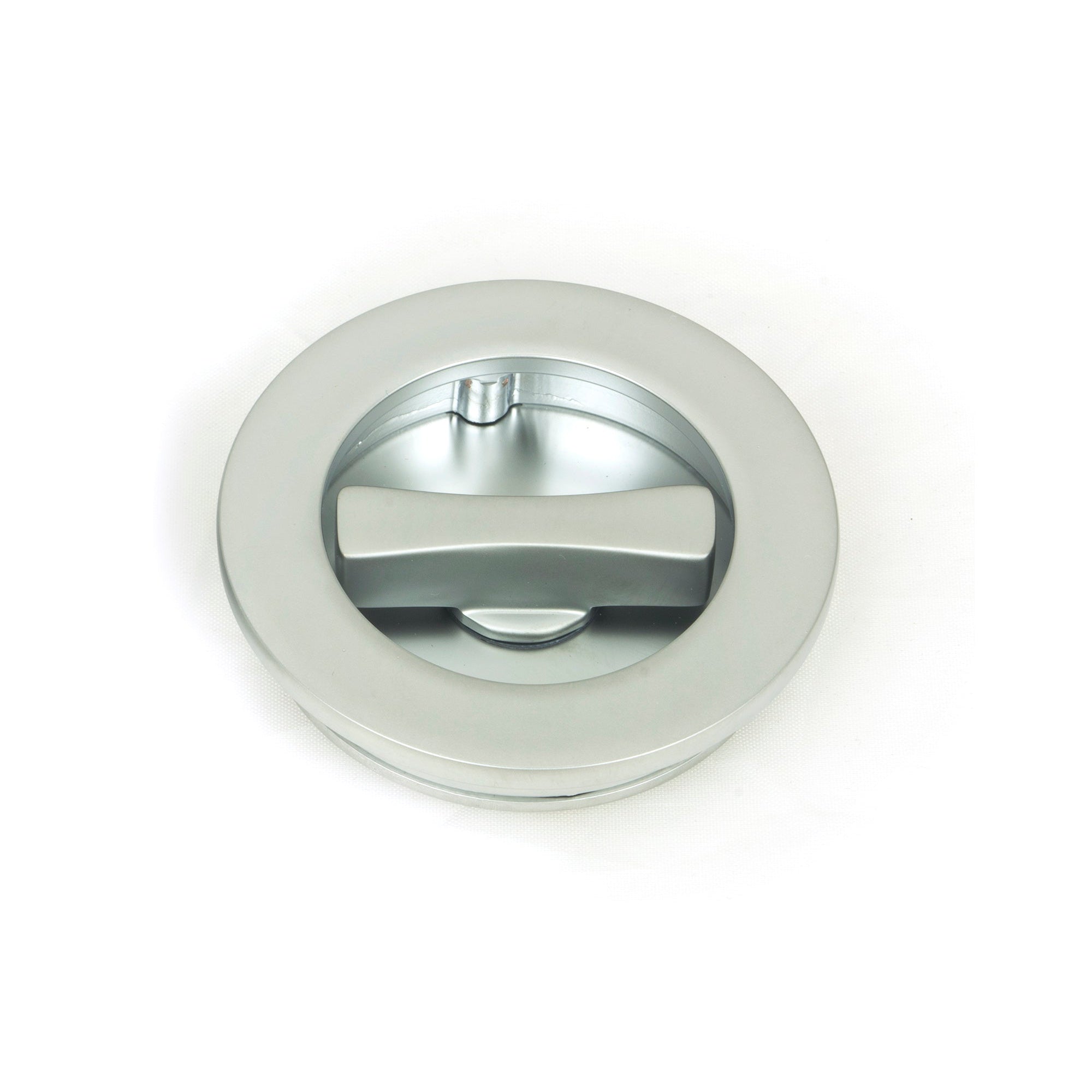 Satin Chrome 60mm Plain Round Pull - Privacy Set | From The Anvil-Cabinet Pulls-Yester Home