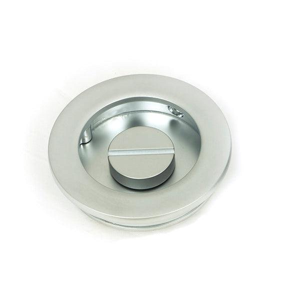 Satin Chrome 60mm Plain Round Pull - Privacy Set | From The Anvil-Cabinet Pulls-Yester Home