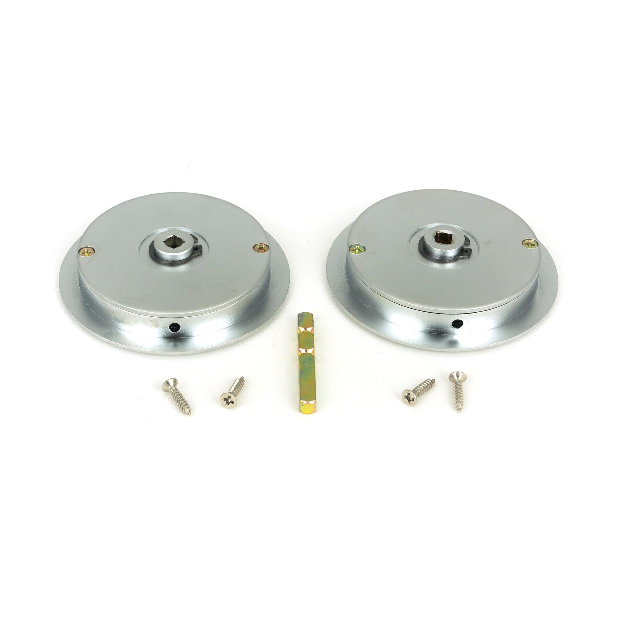 Satin Chrome 75mm Art Deco Round Pull - Privacy Set | From The Anvil - Cabinet Pulls - From The Anvil - Yester Home