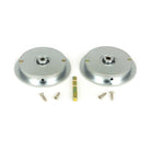 Satin Chrome 75mm Art Deco Round Pull - Privacy Set | From The Anvil-Cabinet Pulls-Yester Home
