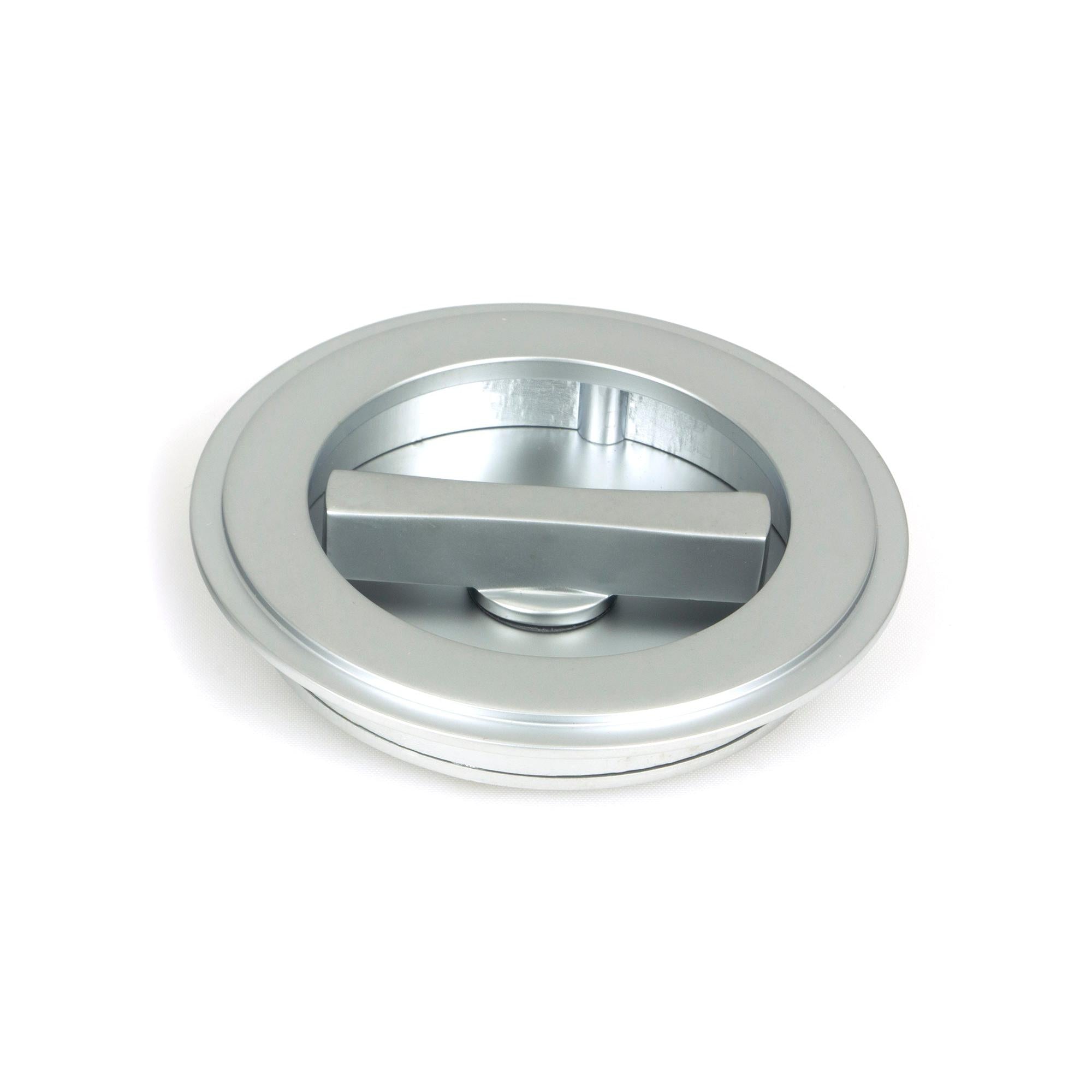 Satin Chrome 75mm Art Deco Round Pull - Privacy Set | From The Anvil - Cabinet Pulls - From The Anvil - Yester Home