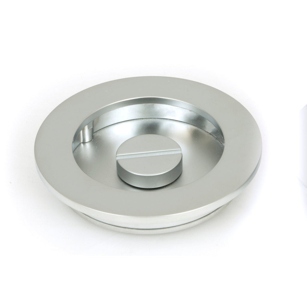 Satin Chrome 75mm Plain Round Pull - Privacy Set | From The Anvil
