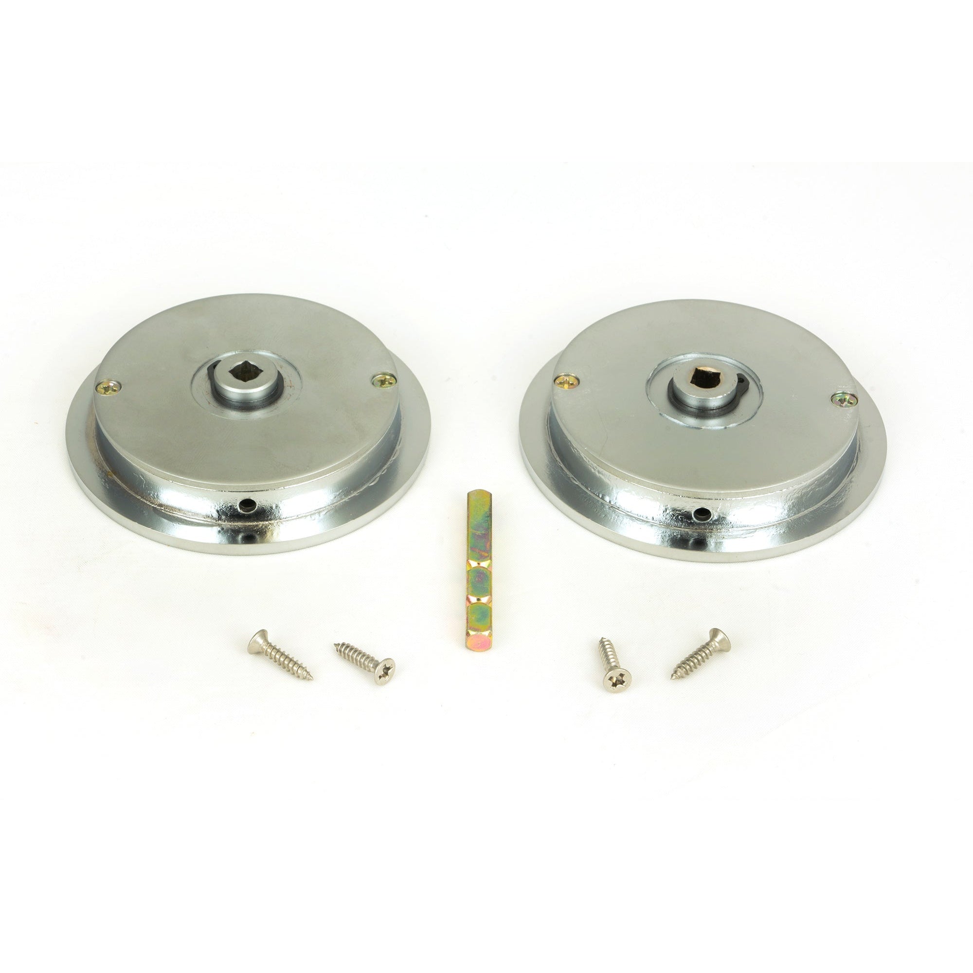 Satin Chrome 75mm Plain Round Pull - Privacy Set | From The Anvil-Cabinet Pulls-Yester Home