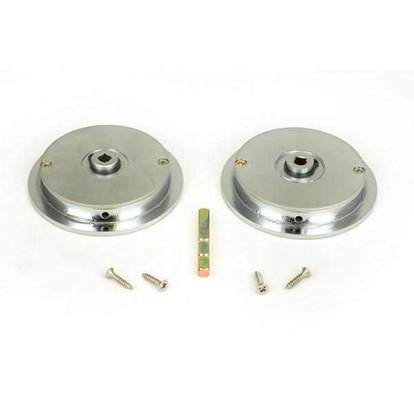 Satin Chrome 75mm Plain Round Pull - Privacy Set | From The Anvil-Cabinet Pulls-Yester Home