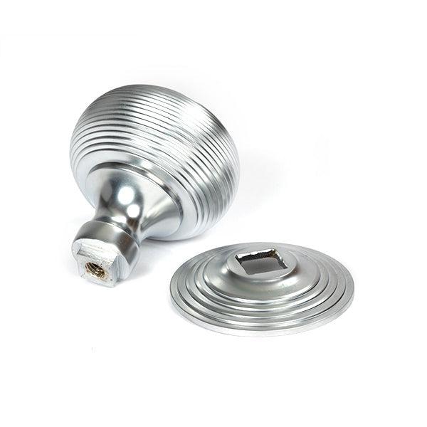 Satin Chrome Beehive Centre Door Knob | From The Anvil-Centre Door Knobs-Yester Home