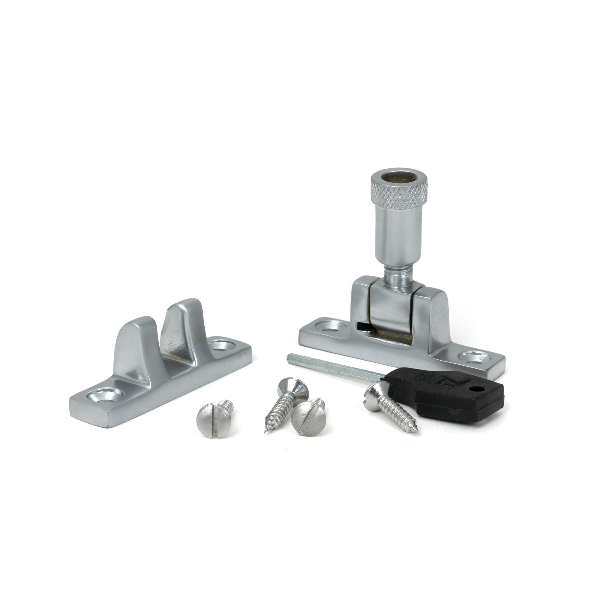 Satin Chrome Brompton Brighton Fastener - Narrow (Square) | From The Anvil - Brighton Fasteners - From The Anvil - Yester Home