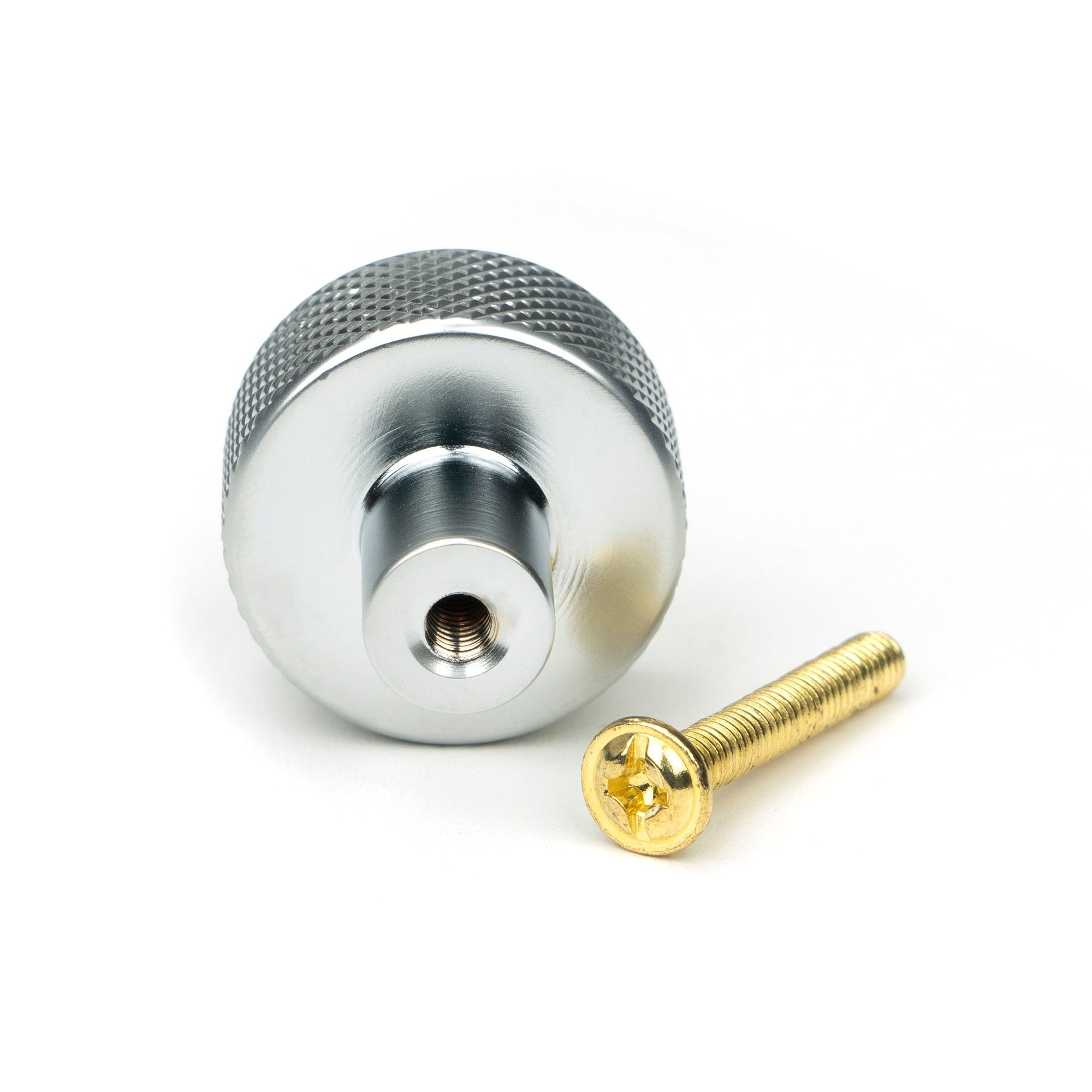 Satin Chrome Brompton Cabinet Knob - 25mm (No rose) | From The Anvil-Cabinet Knobs-Yester Home