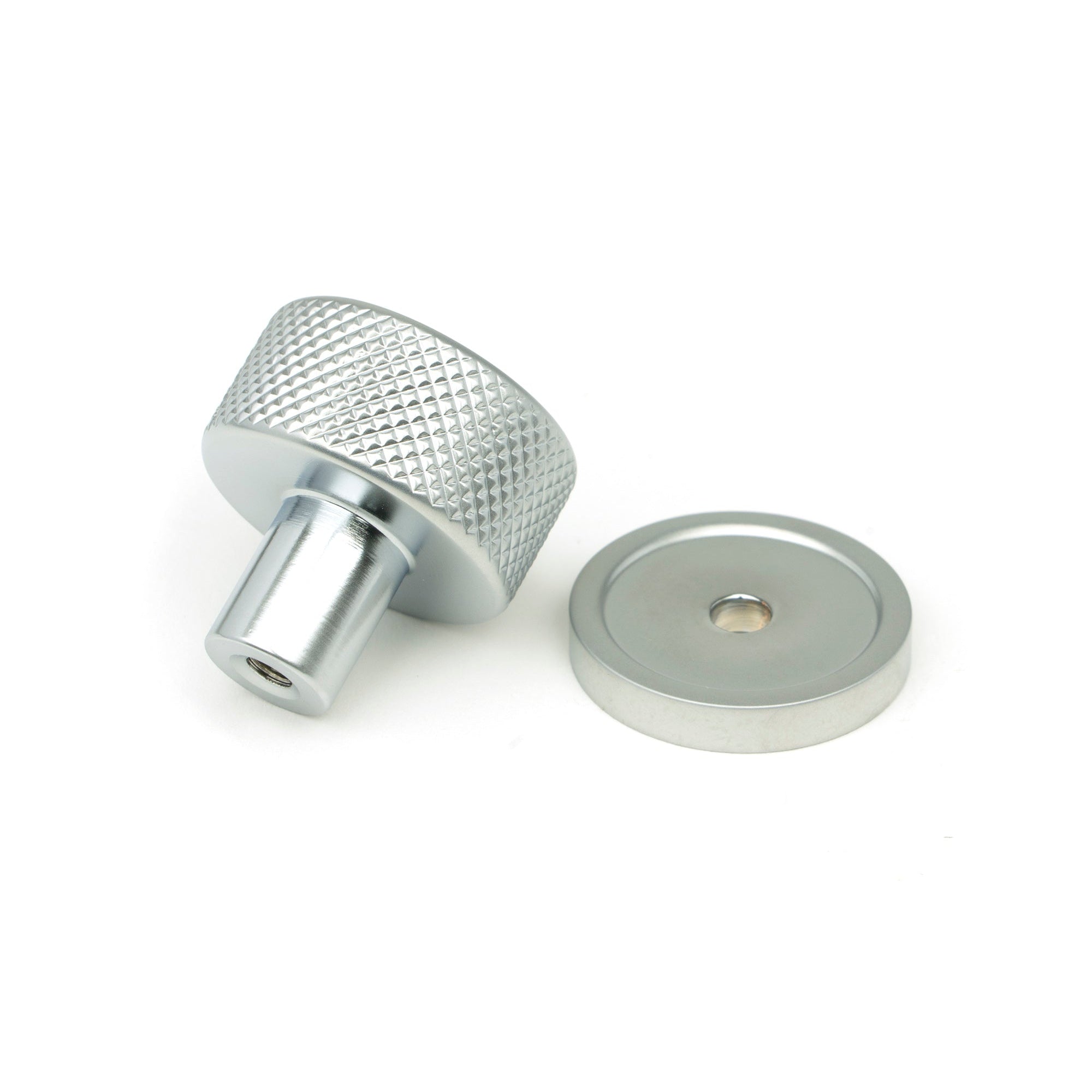 Satin Chrome Brompton Cabinet Knob - 25mm (Plain) | From The Anvil-Cabinet Knobs-Yester Home