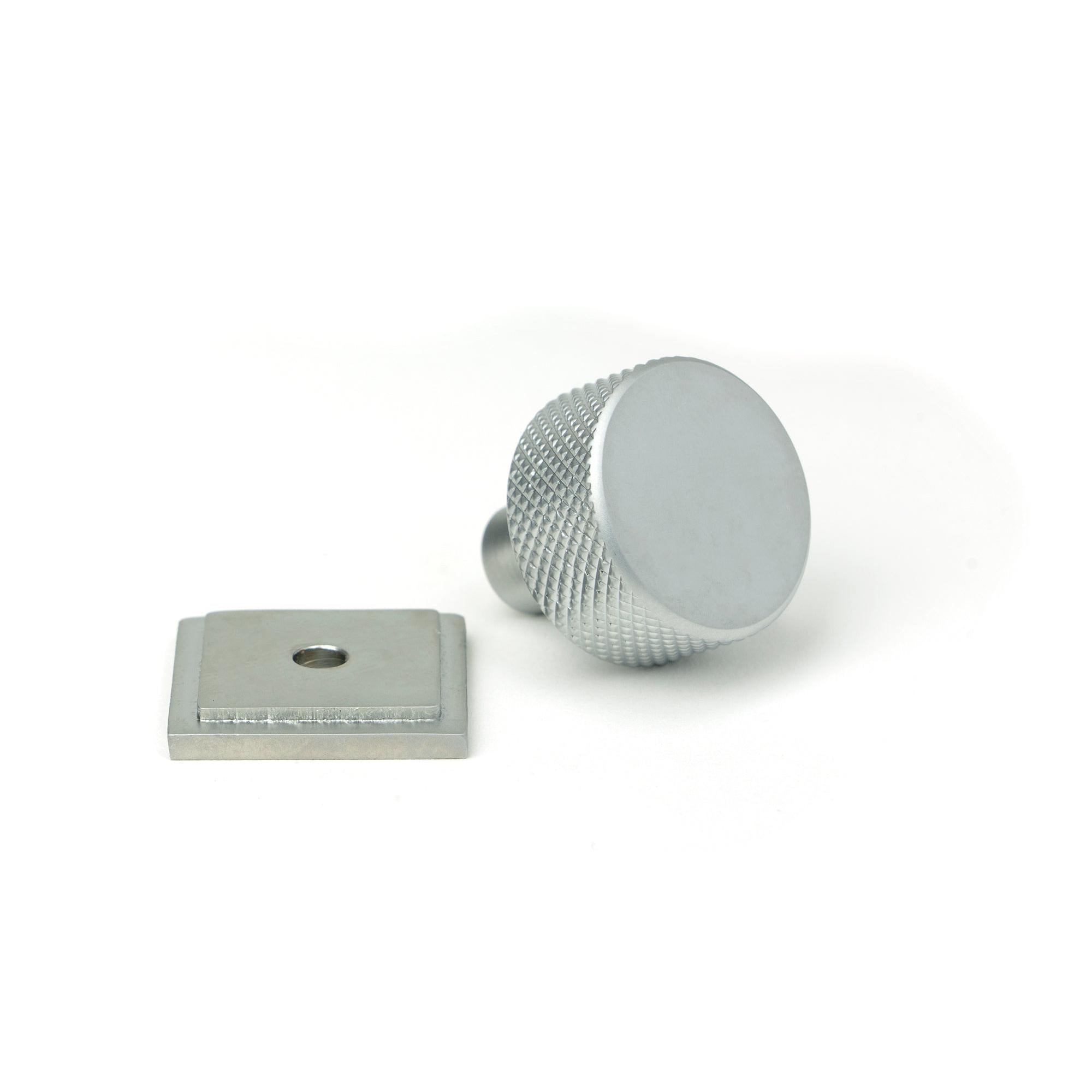 Satin Chrome Brompton Cabinet Knob - 25mm (Square) | From The Anvil - Cabinet Knobs - From The Anvil - Yester Home