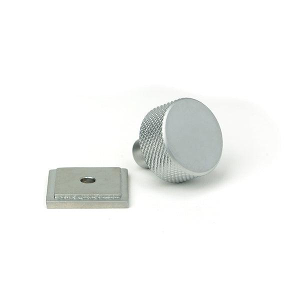 Satin Chrome Brompton Cabinet Knob - 25mm (Square) | From The Anvil-Cabinet Knobs-Yester Home