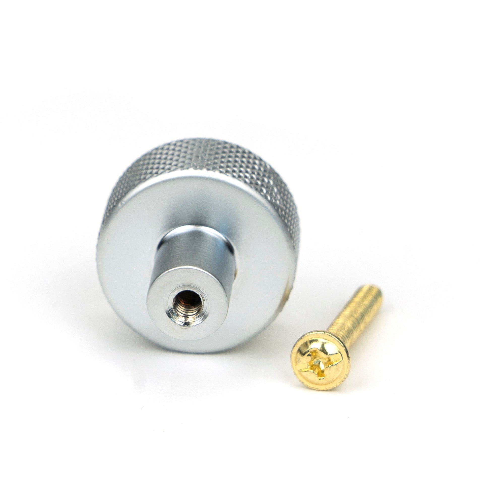 Satin Chrome Brompton Cabinet Knob - 25mm (Square) | From The Anvil-Cabinet Knobs-Yester Home