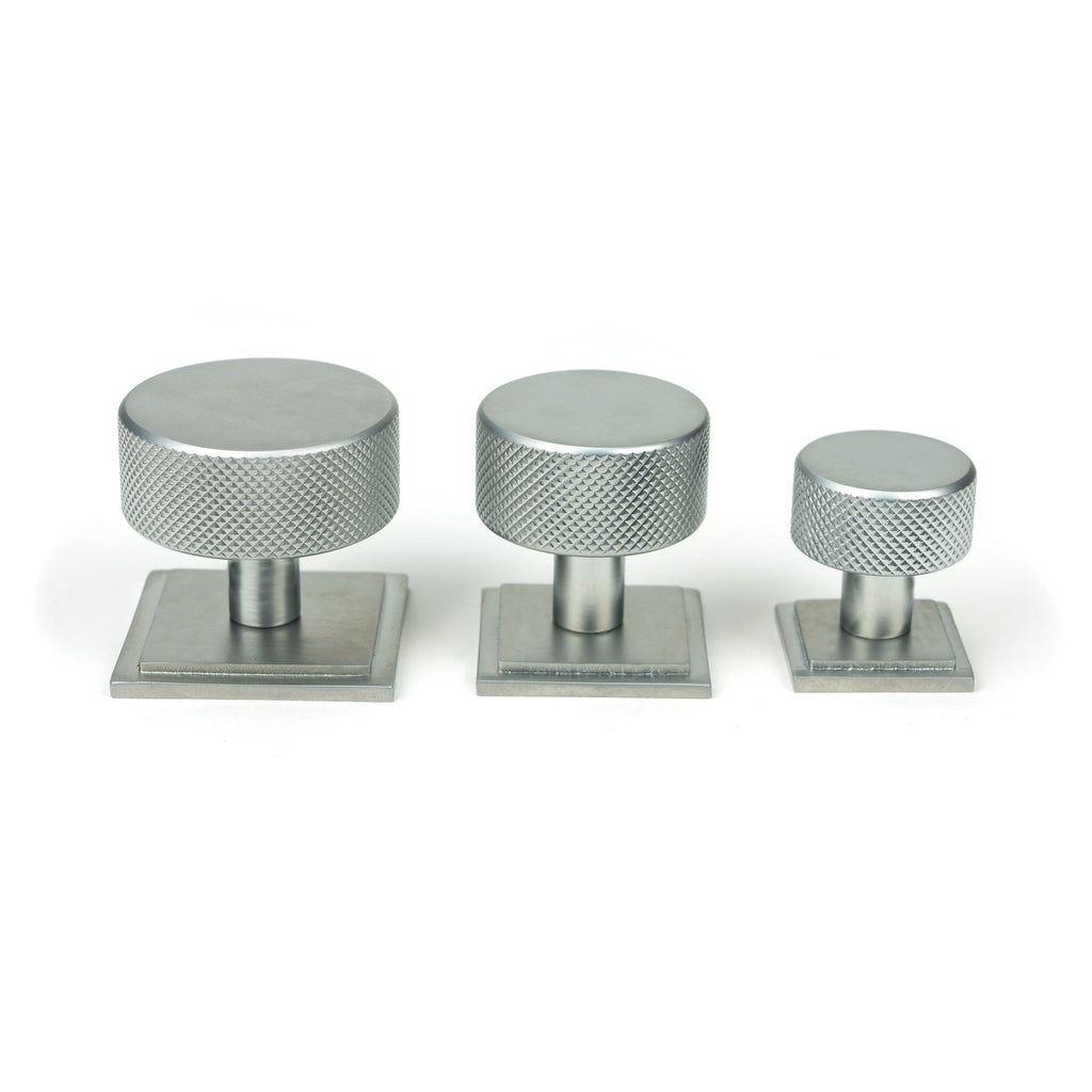 Satin Chrome Brompton Cabinet Knob - 25mm (Square) | From The Anvil-Cabinet Knobs-Yester Home