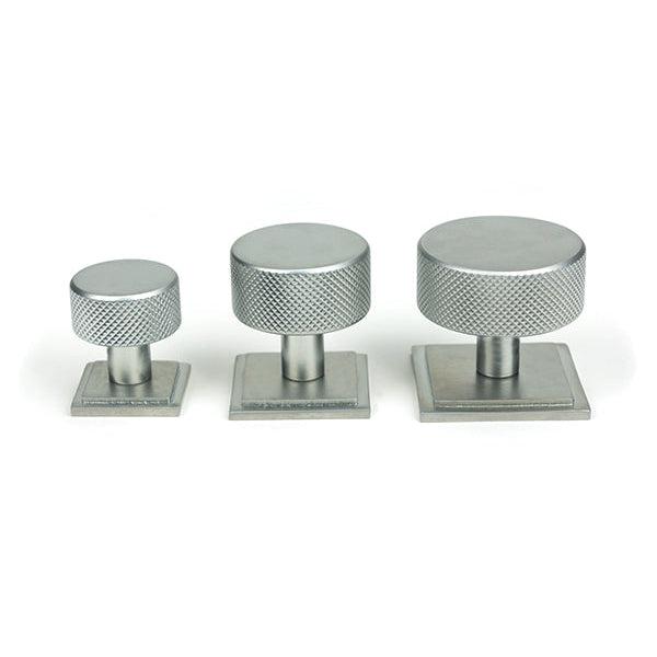 Satin Chrome Brompton Cabinet Knob - 25mm (Square) | From The Anvil-Cabinet Knobs-Yester Home