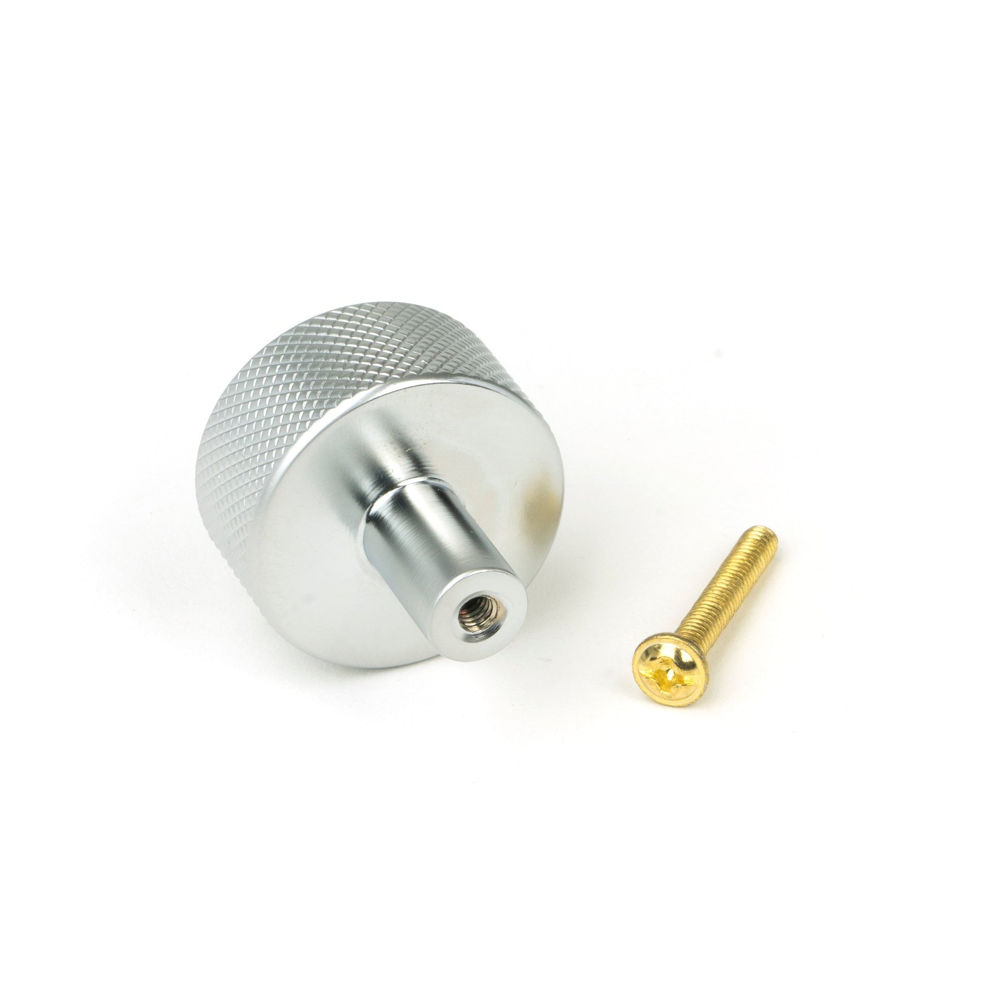 Satin Chrome Brompton Cabinet Knob - 32mm (No rose) | From The Anvil-Cabinet Knobs-Yester Home