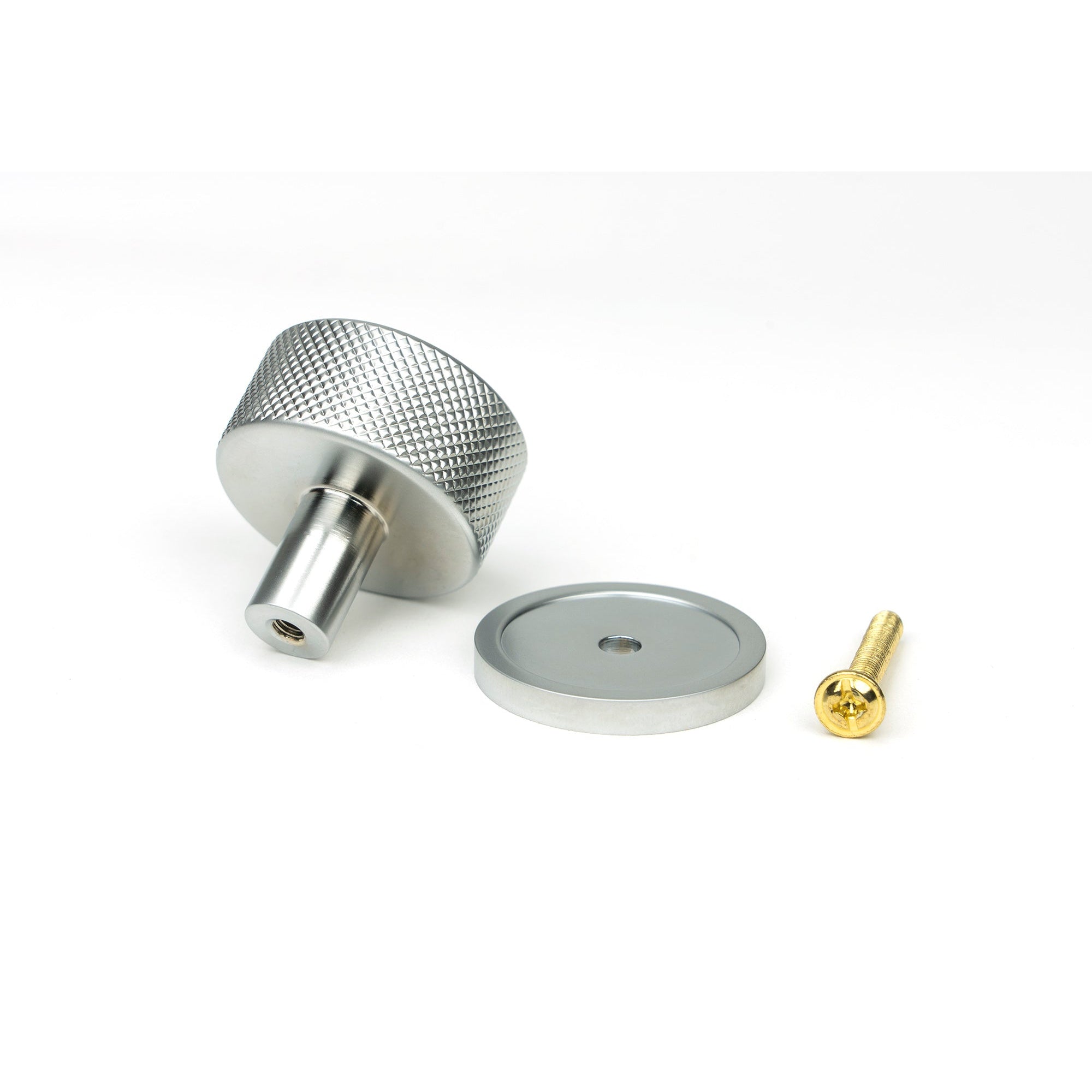 Satin Chrome Brompton Cabinet Knob - 32mm (Plain) | From The Anvil-Cabinet Knobs-Yester Home