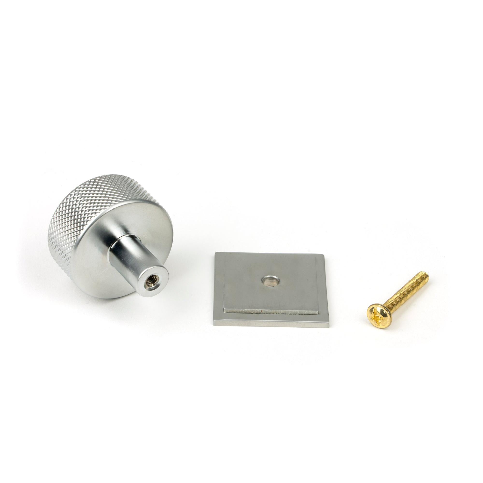 Satin Chrome Brompton Cabinet Knob - 32mm (Square) | From The Anvil - Cabinet Knobs - From The Anvil - Yester Home