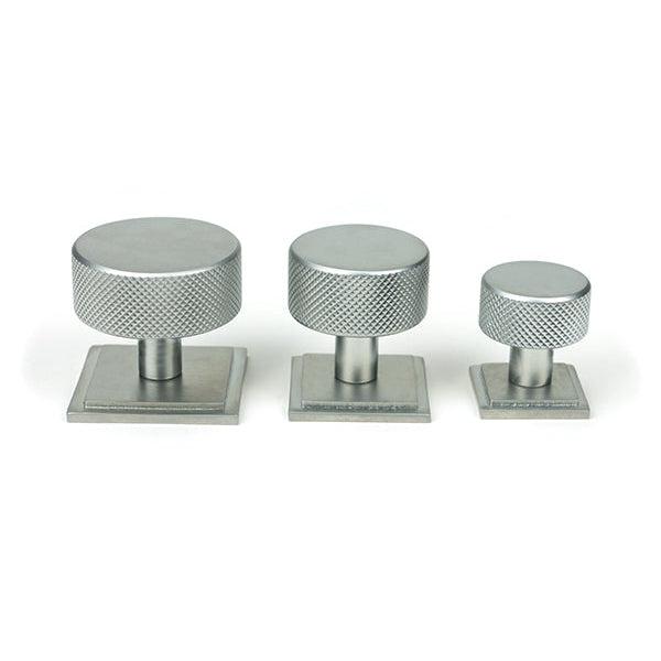 Satin Chrome Brompton Cabinet Knob - 32mm (Square) | From The Anvil