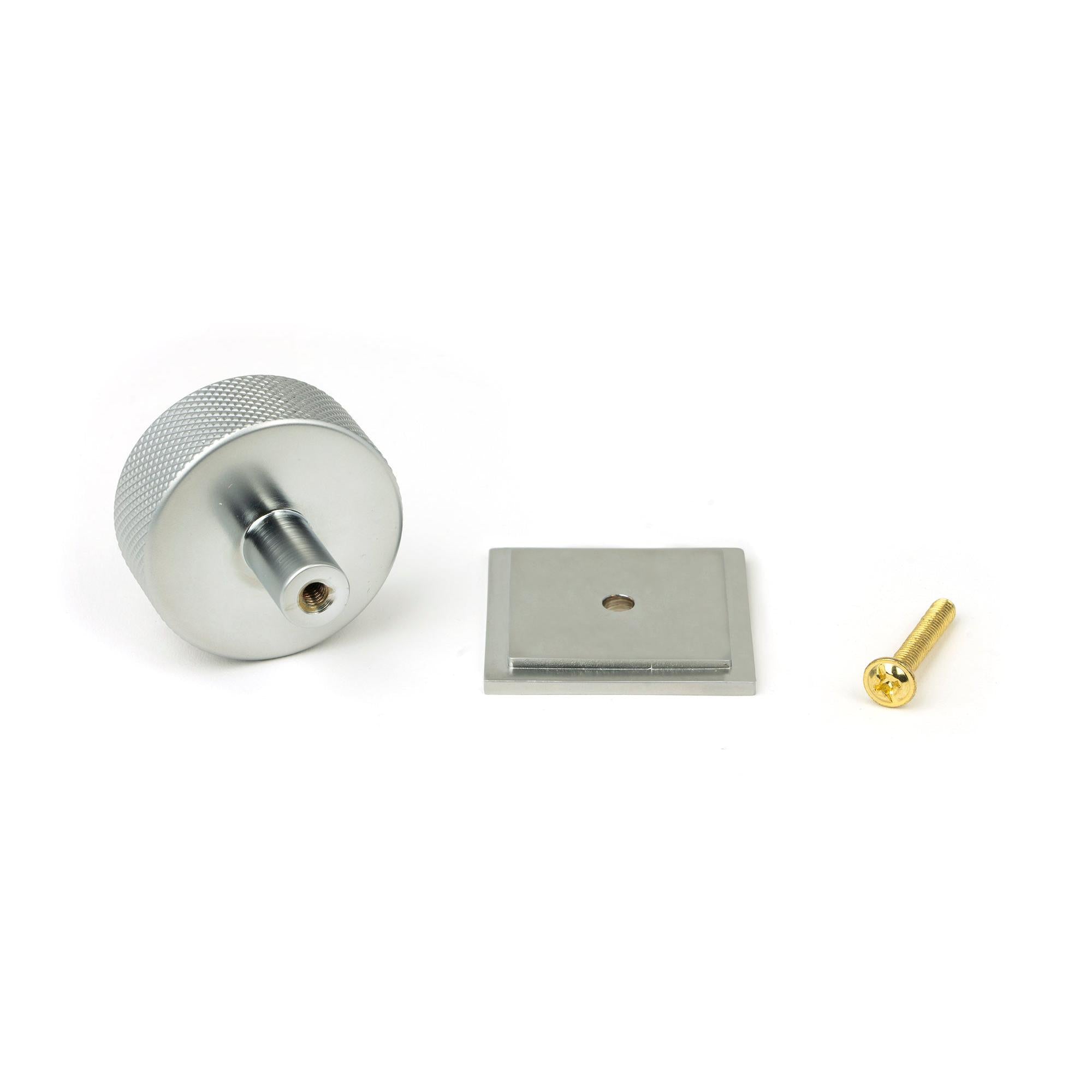 Satin Chrome Brompton Cabinet Knob - 38mm (Square) | From The Anvil - Cabinet Knobs - From The Anvil - Yester Home