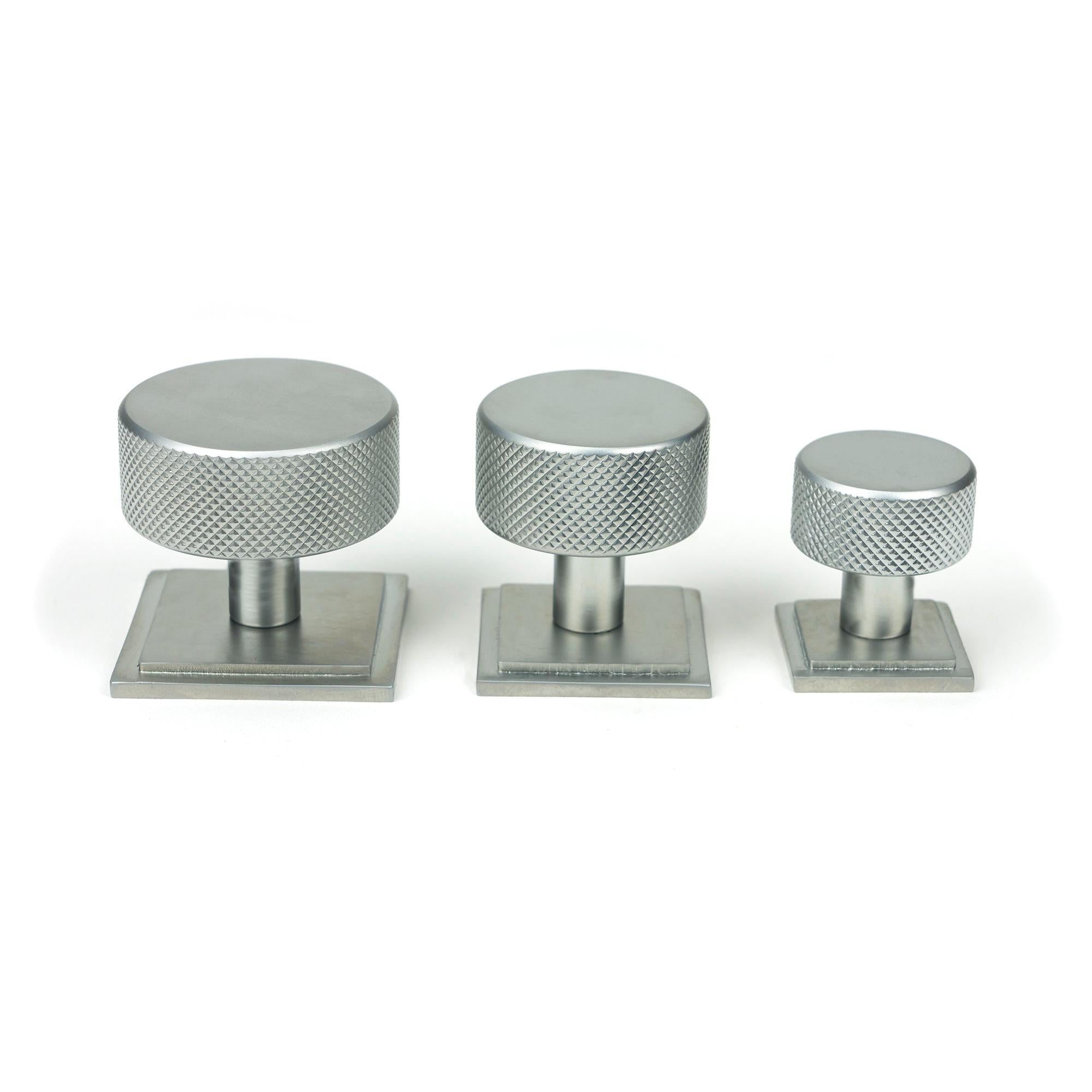 Satin Chrome Brompton Cabinet Knob - 38mm (Square) | From The Anvil - Cabinet Knobs - From The Anvil - Yester Home