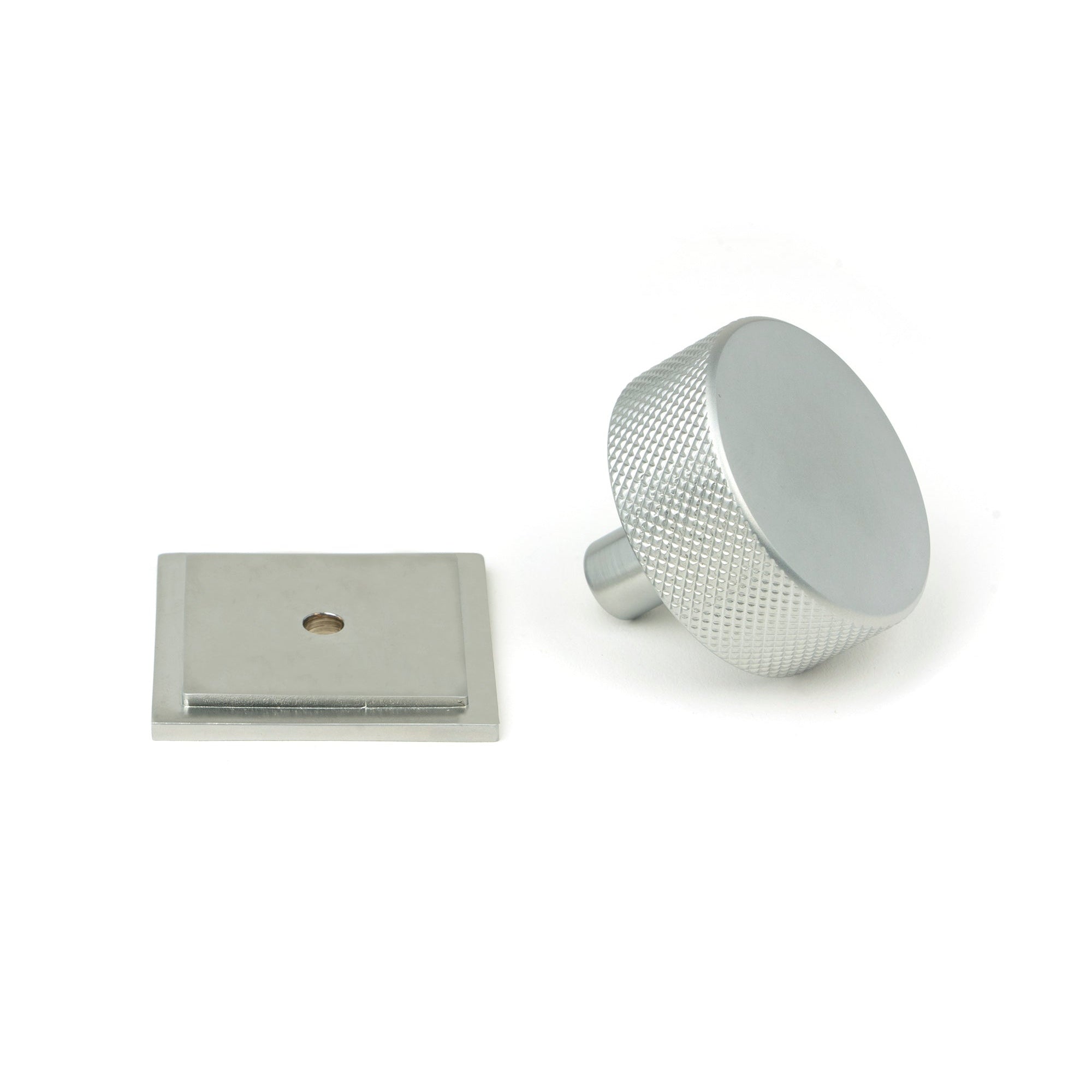 Satin Chrome Brompton Cabinet Knob - 38mm (Square) | From The Anvil-Cabinet Knobs-Yester Home