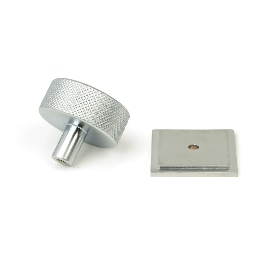 Satin Chrome Brompton Cabinet Knob - 38mm (Square) | From The Anvil-Cabinet Knobs-Yester Home