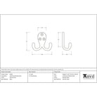Satin Chrome Celtic Double Robe Hook | From The Anvil-Coat Hooks-Yester Home