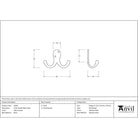 Satin Chrome Celtic Double Robe Hook | From The Anvil - Coat Hooks - From The Anvil - Yester Home
