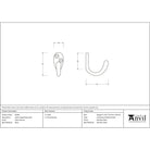 Satin Chrome Celtic Single Robe Hook | From The Anvil-Coat Hooks-Yester Home