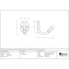 Satin Chrome Coat Hook | From The Anvil - Coat Hooks - From The Anvil - Yester Home